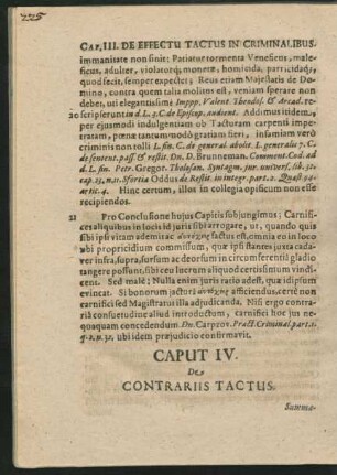 Caput IV. De Contrariis Tactus.