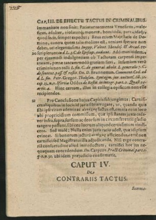 Caput IV. De Contrariis Tactus.