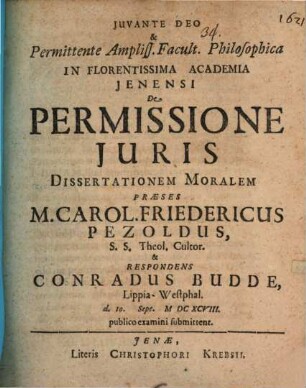 De permissione iuris : diss. mor.