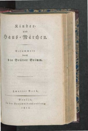 Bd 2: Kinder- und Haus-Märchen