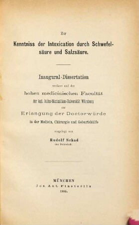 Zur Kenntniss der Intoxication durch Schwefelsäure und Salzsäure