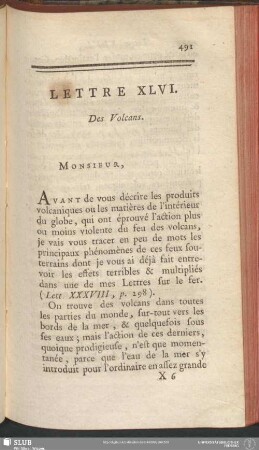 Lettre XLVI. Des Volcans
