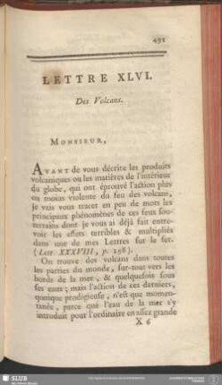 Lettre XLVI. Des Volcans