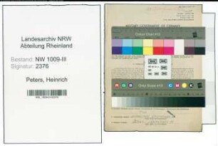 Entnazifizierung Heinrich Peters , geb. 21.02.1906 (Zollsekretaer)