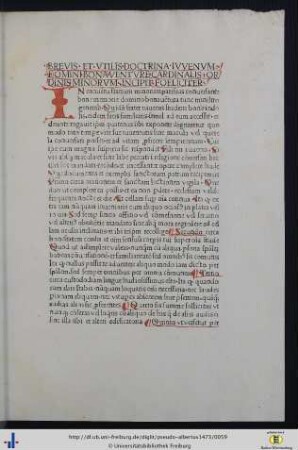 Brevis Et Utilis Doctrina Iuvenum Domini Bonaventure Cardinalis Ordinis Minorum Incipit Foeliciter.