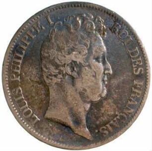 Münze, 5 Francs (FRF), 1831