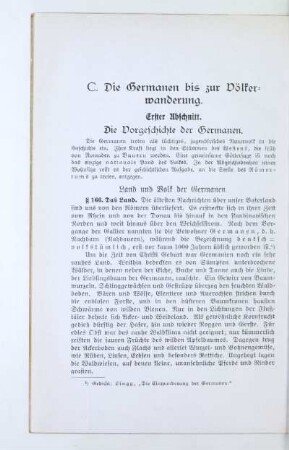 Erster Abschnitt. Die Vorgeschichte der Germanen