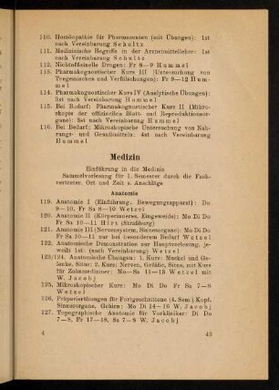 43-49, Medizin