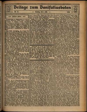 Zweite Ausgabe vom Sonntag, den 01. Juli 1928.