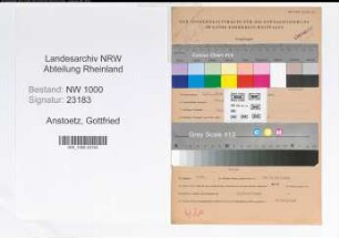 Entnazifizierung Gottfried Anstoetz, geb. 09.11.1893 (Postassistent)