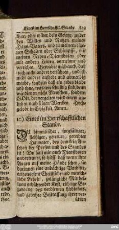 10) Eines im Herrschafftlichen Stande.