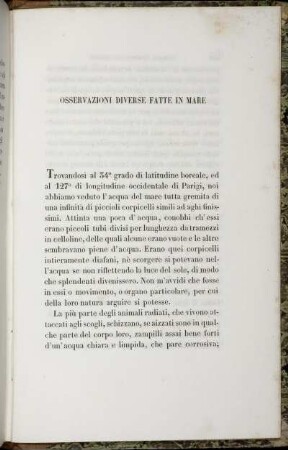 Osservazioni Diverse Fatte In Mare.