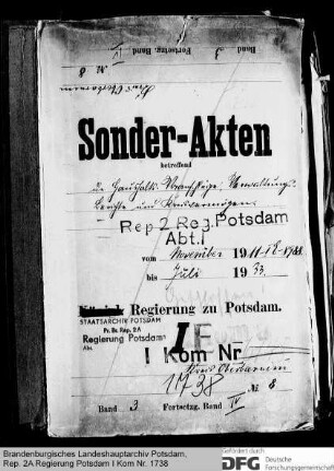Haushaltsvoranschläge, Verwaltungsberichte und Kreisvermögen des Kreises Oberbarnim