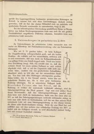 9. Untersuchung im polarisierten Lichte.