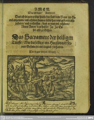 Das Sacrament der heiligen Tauffe, Wie dasselbige ein Haussvater seinem Gesinde sol einfeltiglich fürhalten
