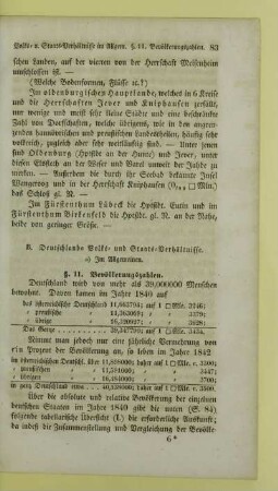 B. Deutschlands Volks- und Staats-Verhältnisse