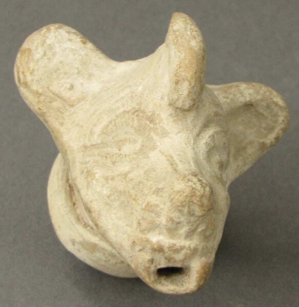 Animal head made of clay