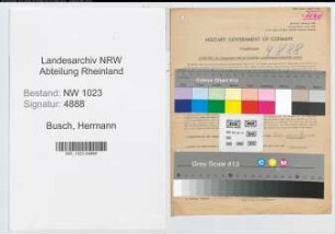Entnazifizierung Hermann Busch , geb. 18.03.1890 (Weber)