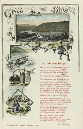 Gruss aus Bingen - 's Lob vun Binge'.