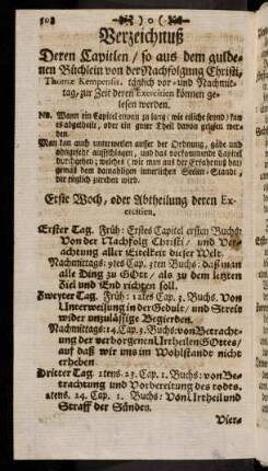 508-550, Verzeichnuß deren Capitlen