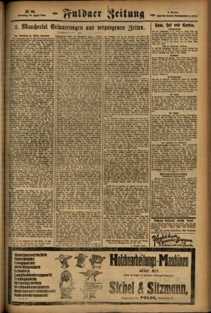 Dritte Ausgabe vom Sonntag, den 27. April 1924.