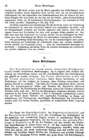 56-58, II. Kurze Mitteilungen