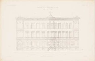 Wohngebäude Viktoriastraße, Berlin: Ansicht (aus: Atlas zur Zeitschrift für Bauwesen, hrsg. v. G. Erbkam, Jg. 9, 1859)