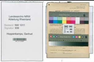 Entnazifizierung Gertrud Hoppenkamps , geb. 14.07.1892 (Kolonialwarenhaendlerin)