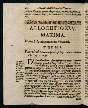 208-217, Allocutio XXV. Maxima. Maximi Nominis maxima Virtus est