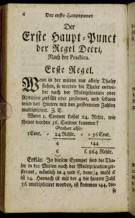 Erste Regel. - Die andere Regel.