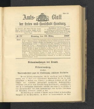 No.77, Sonntag, den 30. März 1919