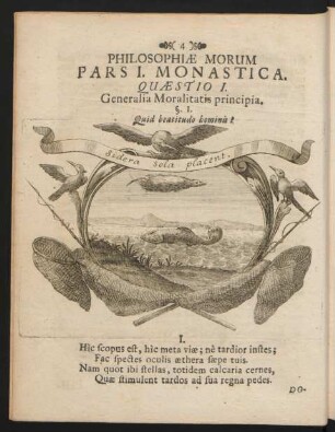 Philosophiae Morum Pars I. Monastica. Quaestio I.