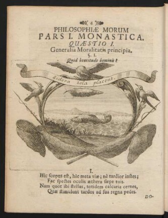 Philosophiae Morum Pars I. Monastica. Quaestio I.