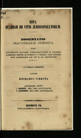 Nova quaedam de vitis jurisconsultorum