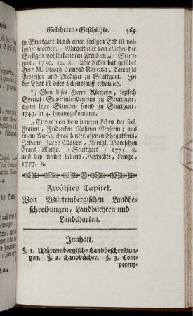 Zwölftes Capitel. Von Würtembergischen Landesbeschreibungen, Landbüchern und Landcharten.