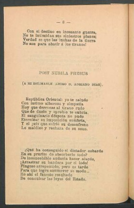 Post nubila phebus : (A mi estimable amigo D. Adriano Díaz).