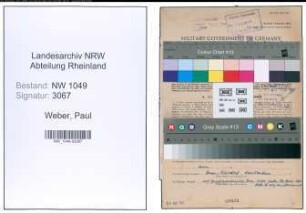 Entnazifizierung Paul Weber , geb. 13.02.1894 (Verwaltungsangestellter)