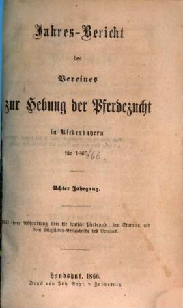 Jahresbericht für das Jahr .... 8. 1865/66 (1866)