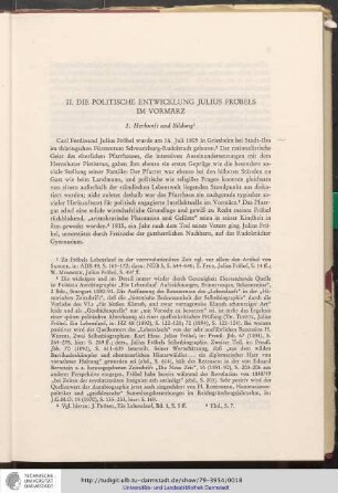 II. Die politische Entwicklung Julius Fröbels im Vormärz
