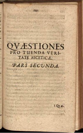 Quaestiones pro Tuenda veritate Asceticae Pars Secunda.