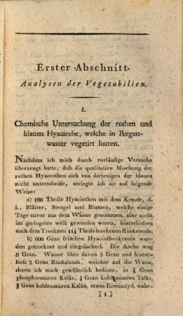 Chemische Untersuchungen mineralischer, vegetabilischer und animalischer Substanzen : Fortsetzung des chemischen Laboratoriums, 5. Chemische Schriften ; Bd. 6