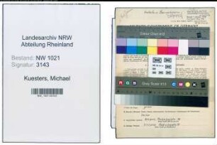Entnazifizierung Michael Kuesters , geb. 11.12.1905 (Vertreter)