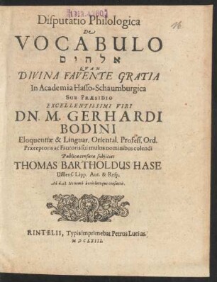 Disputatio Philologica De Vocabulo [...]