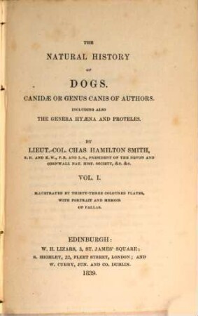 The Naturalist's Library, I. Mammalia, 9. Dogs; part 1