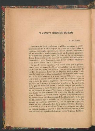 El aspecto argentino de Rodó