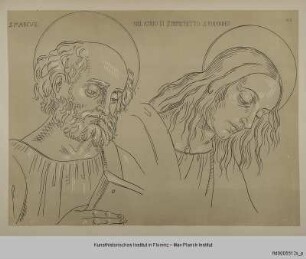 Oberkörper der Evangelisten Markus und Johannes (nach einem Fresko im Sala del Capitolo Vecchio in Sacro Speco in Subiaco)