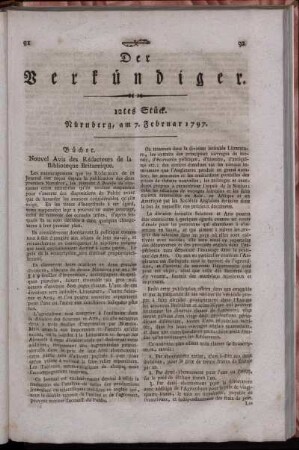 12tes Stück. Nürnberg, am 7. Februar 1797