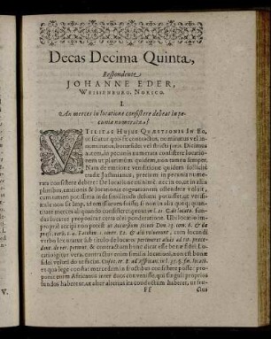 Decas Decima Quinta