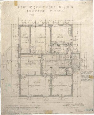 Fischer, Theodor; München - Solln; Haus Schickert - Grundriss EG