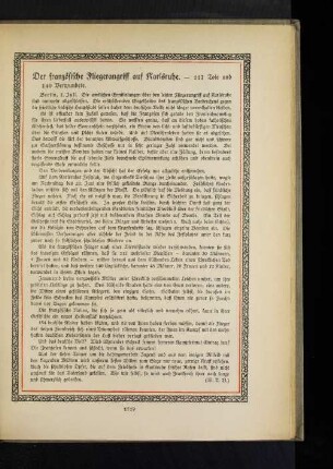 Der französische Fliegerangriff auf Karlsruhe.